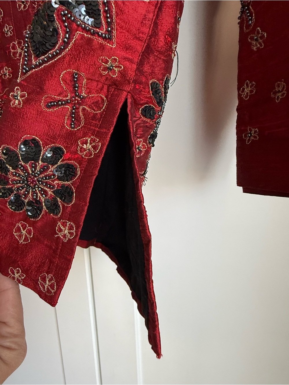 Chico's Y2K Vintage Anniversary Collection Silk Beaded Sequin Jacket Top | M - Picture 8 of 10